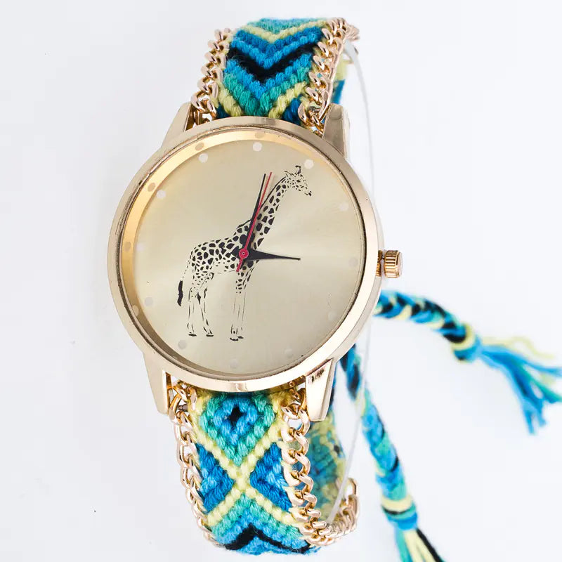 Woven Quartz Floral Women's Watch
