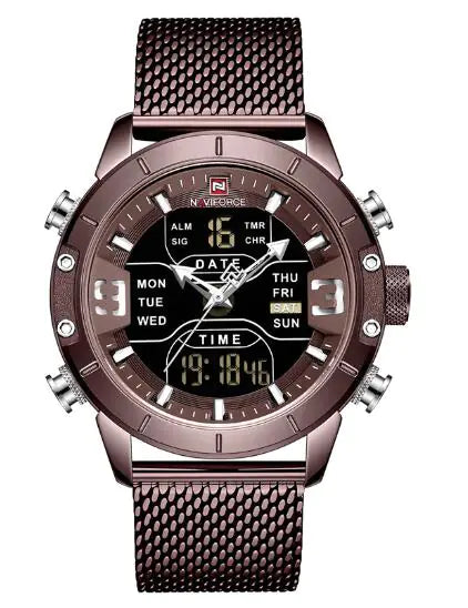 Men's Business Quartz Watch with Alarm and Calendar