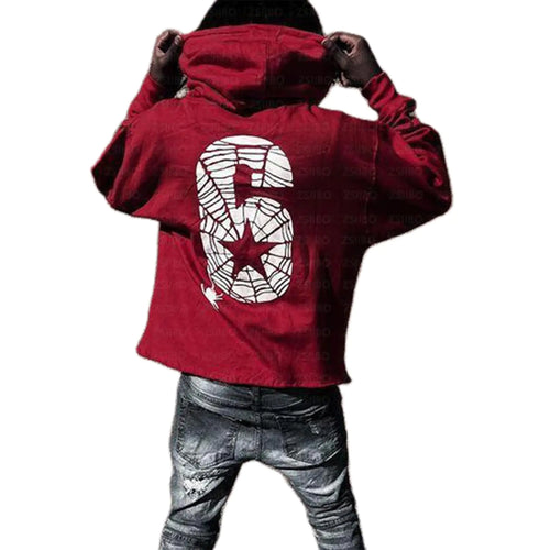 Amiblvowa Y2K Hoodie for Men Women Spider Web Letter Graphic Hoodies Aesthetic Grunge Hooded Sweatshirt Oversized Hip Hop Harajuku Jacket