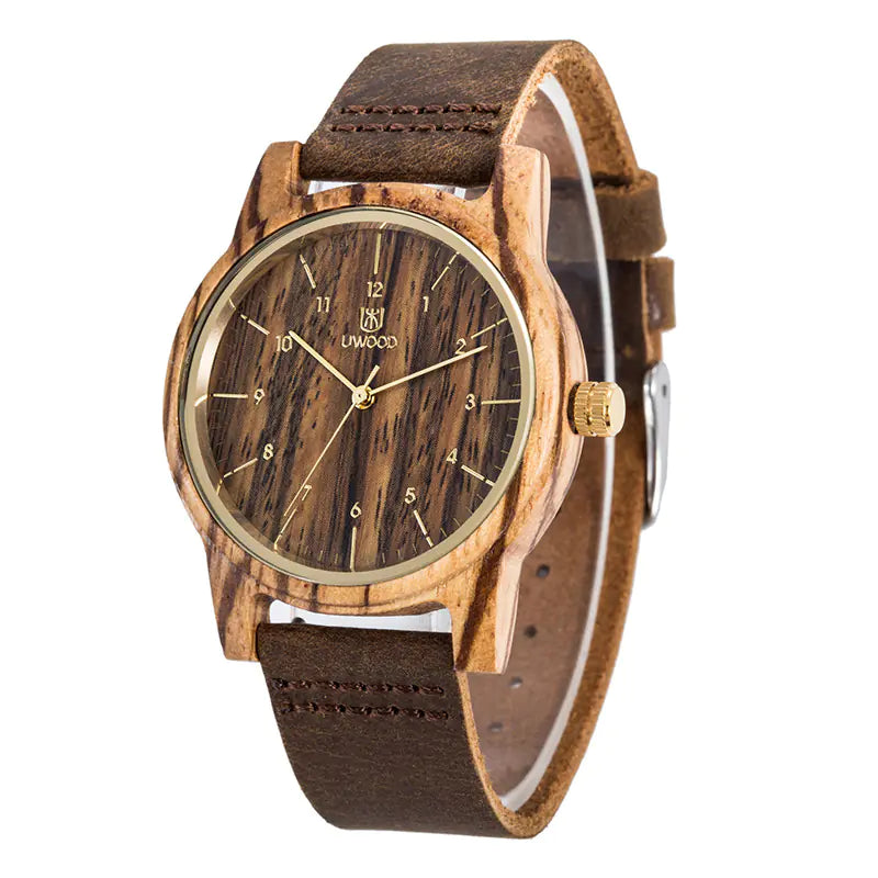 Men's Wooden Quartz Watch in Black Sandalwood