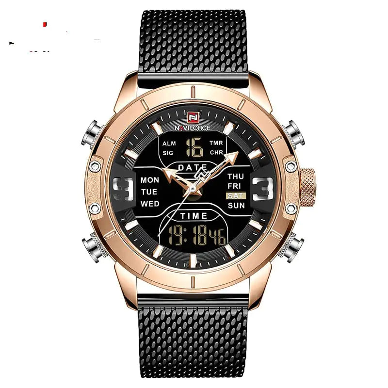 Men's Business Quartz Watch with Alarm and Calendar