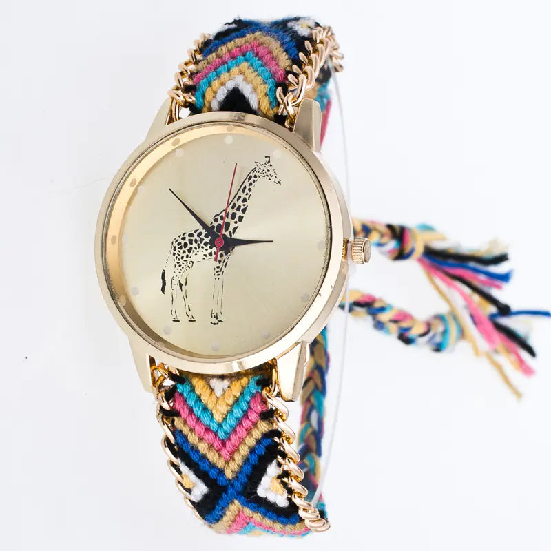 Woven Quartz Floral Women's Watch