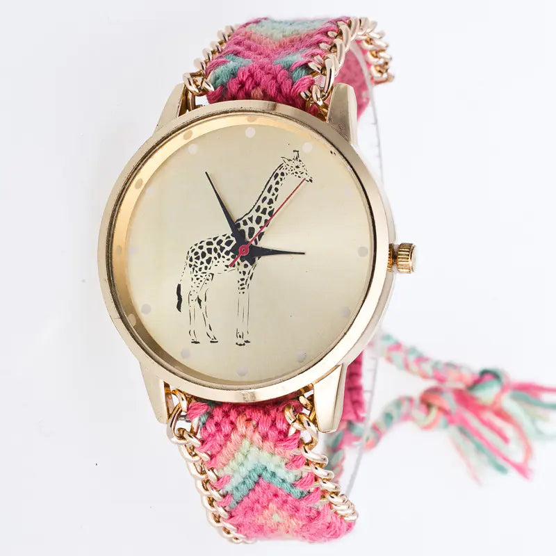 Woven Quartz Floral Women's Watch