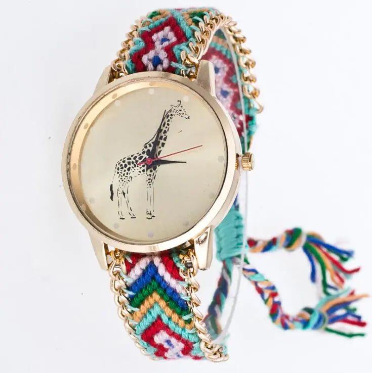 Woven Quartz Floral Women's Watch