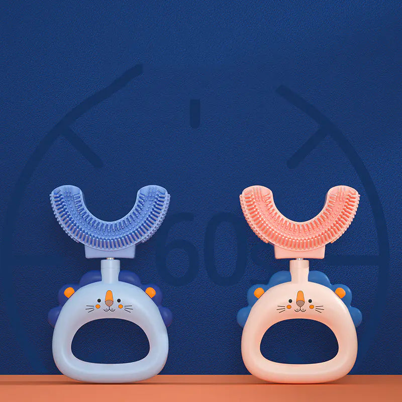 U-Shaped Little Lion Silicone Toothbrush for Kids