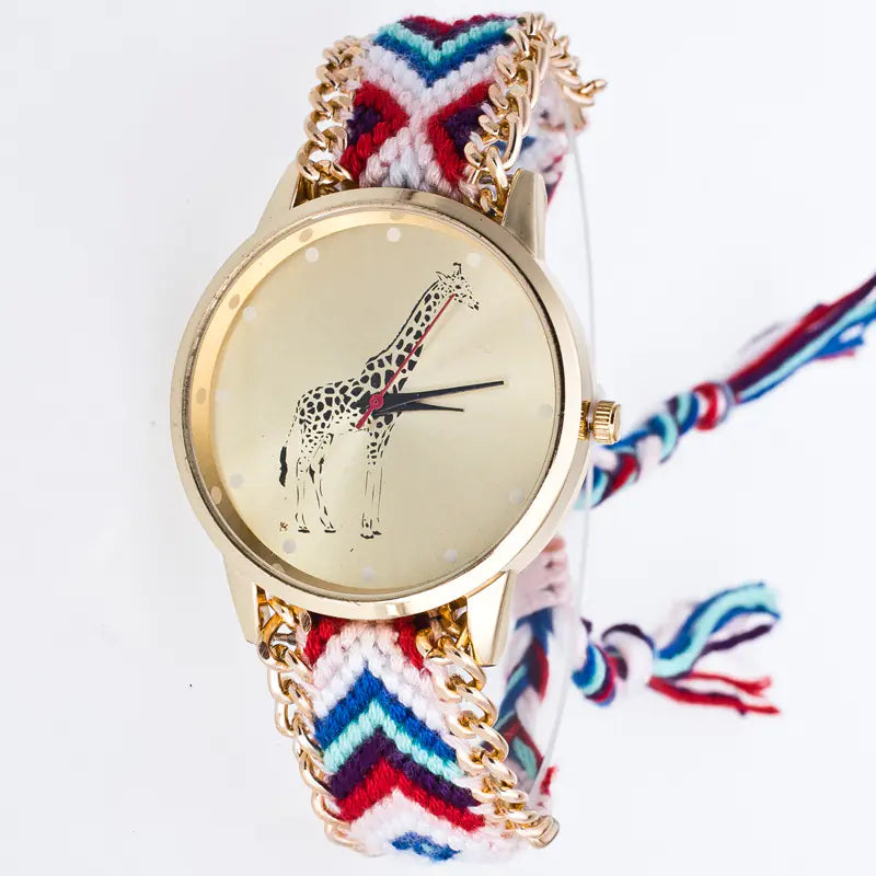 Woven Quartz Floral Women's Watch